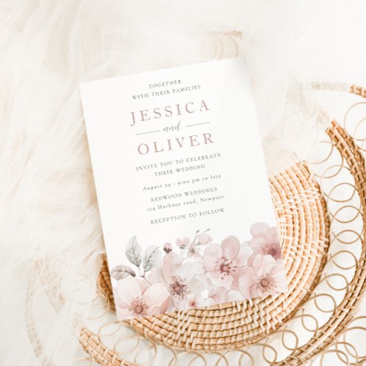 デザイナー赤面フローラオールシーズ結婚ンズ 招待状