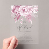 デザイナー赤面結婚ピンク アクリル招待状 (インサイチュ (ポータブル))