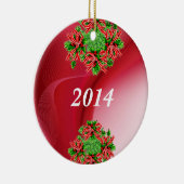 デザイパーソナライズされたナーのクリスマス装飾テンプレート セラミックオーナメント (右)