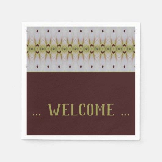 デザイファンシーンパターン（の模様が）あるタ紙カクテル スタンダードカクテルナプキン (正面)