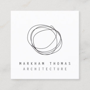 デザイミニマルナモダンの落書きロゴ スクエア名刺