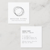 デザイミニマルナモダンの落書きロゴ スクエア名刺 (正面/裏面)