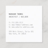 デザイミニマルナモダンの落書きロゴ スクエア名刺 (裏面)