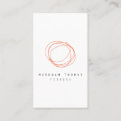 デザイミニマルナモダン・スクライブル・オレンジ 名刺 (正面)