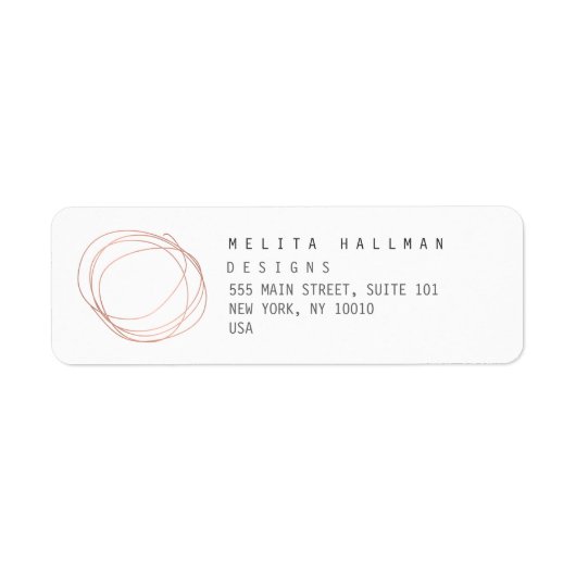 デザイミニマルナー落書きロゴのバラ金ゴールド ラベル (正面)