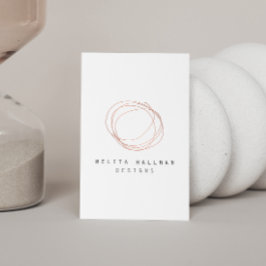 デザイミニマルナー落書きロゴのバラ金ゴールド 名刺