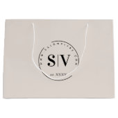 デザイミニマルナ美しいサロンビジネスロゴ ラージペーパーバッグ (正面)