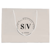 デザイミニマルナ美しいサロンビジネスロゴ ラージペーパーバッグ (裏面)