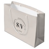 デザイミニマルナ美しいサロンビジネスロゴ ラージペーパーバッグ (裏面アングル)