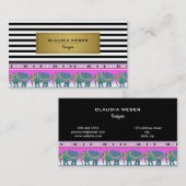 デザイモダンナトレンディー白黒ストライプ 名刺 (正面/裏面)