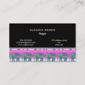 デザイモダンナトレンディー白黒ストライプ 名刺 (裏面)