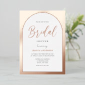 デザイモダンナーバラ金箔アーチブライダルシャワー 箔招待状 (立ち正面)