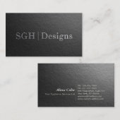 デザイモダンナーブミニマルラックシルバーエンボス文字 名刺 (正面/裏面)