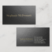 デザイモダンナーブミニマルラック&金ゴールドエンボス文字 名刺 (正面/裏面)