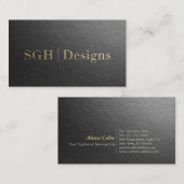 デザイモダンナーブミニマルラック&金ゴールドエンボス文字 名刺 (正面/裏面)