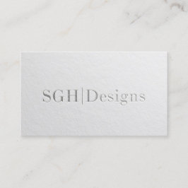 デザイモダンナーホワミニマルイトシルバーエンボス文字 名刺