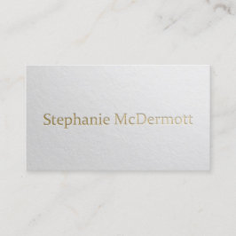 デザイモダンンタミニマルーホワイト&金ゴールドエンボス文字 名刺