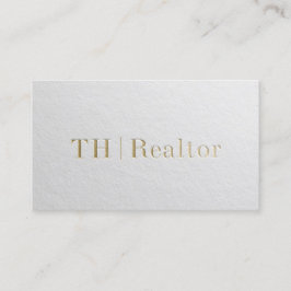 デザイモダンンタミニマルーホワイト&金ゴールドエンボス文字 名刺