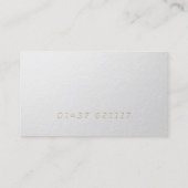 デザイモダンンタミニマルーホワイト&金ゴールドエンボス文字 名刺 (裏面)