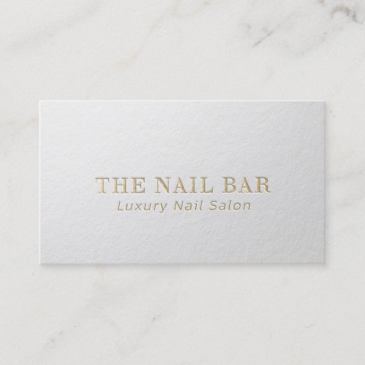 デザイモダンンタミニマルーホワイト&金ゴールドエンボス文字 名刺 (正面)