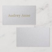 デザイモダンンタミニマルーホワイト&金ゴールドエンボス文字 名刺 (正面/裏面)