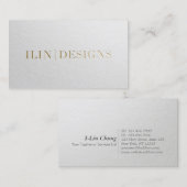 デザイモダンンタミニマルーホワイト&金ゴールドエンボス文字 名刺 (正面/裏面)