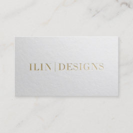 デザイモダンンタミニマルーホワイト&金ゴールドエンボス文字 名刺