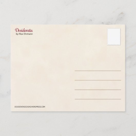 デザイラタ ポストカード | デザイラタ ミニ アート (裏面)