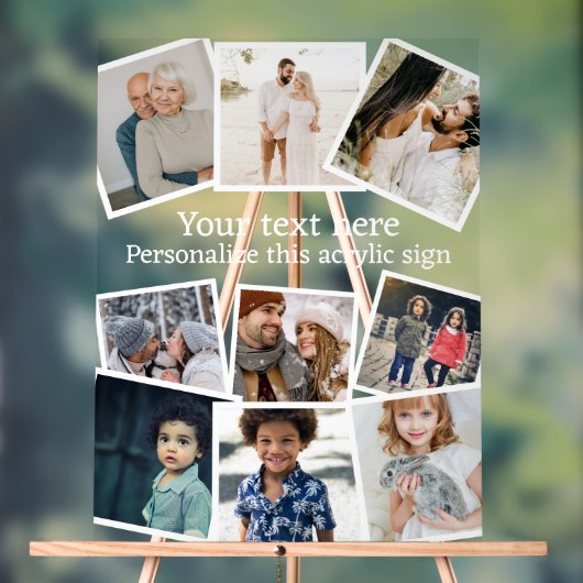 デザインあなたカスタム自身のパーソナライズされた写真9 アクリルサイン (ニュートラル)