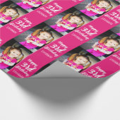 デザインあなたカスタム自身の写真パーソナライズされた誕生日 ラッピングペーパー (角)