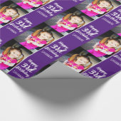 デザインあなたカスタム自身の写真パーソナライズされた誕生日 ラッピングペーパー (角)