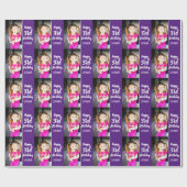 デザインあなたカスタム自身の写真パーソナライズされた誕生日 ラッピングペーパー (フラット)