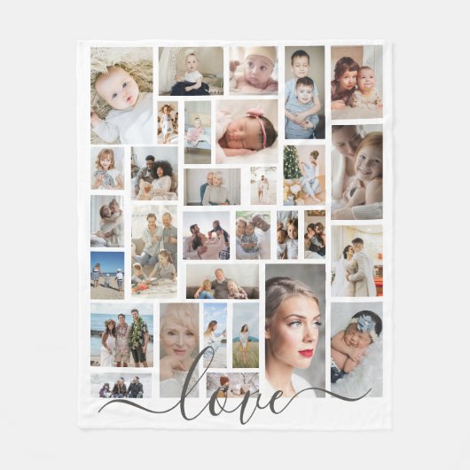 デザインあなたカスタム自身の愛31パーソナライズされた写真 フリースブランケット (正面)