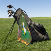 デザインあなたユニーク自身のゴルフタオルすべてのラウンド ゴルフタオル (グリーン)