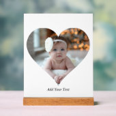 デザインあなた独身の自身のハート形の写真 アクリルサイン (ニュートラル)