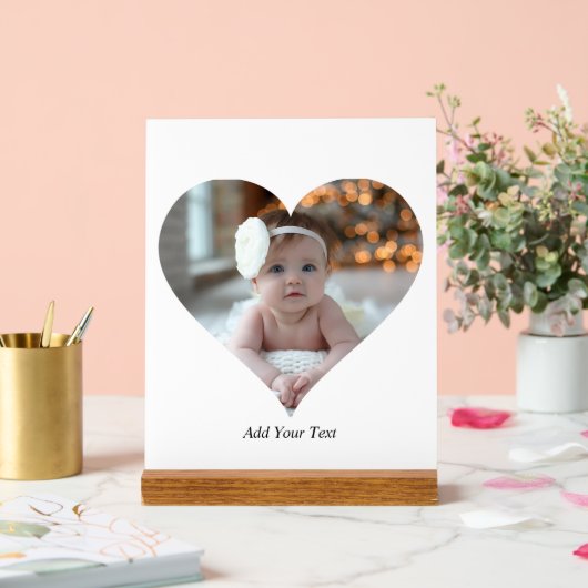 デザインあなた独身の自身のハート形の写真 アクリルサイン (ウェディング)