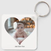 デザインあなた独身の自身のハート形の写真 キーホルダー (裏面)