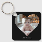 デザインあなた独身の自身のハート形の写真 キーホルダー (正面)