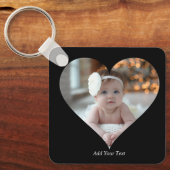 デザインあなた独身の自身のハート形の写真 キーホルダー (正面)