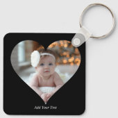 デザインあなた独身の自身のハート形の写真 キーホルダー (裏面)