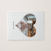 デザインあなた独身の自身のハート形の写真 ジグソーパズル (横)