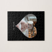 デザインあなた独身の自身のハート形の写真 ジグソーパズル (横)