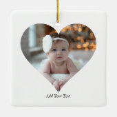 デザインあなた独身の自身のハート形の写真 セラミックオーナメント (裏面)