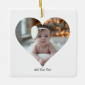 デザインあなた独身の自身のハート形の写真 セラミックオーナメント (正面)