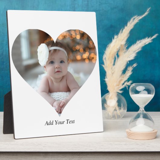 デザインあなた独身の自身のハート形の写真 フォトプラーク (側面)
