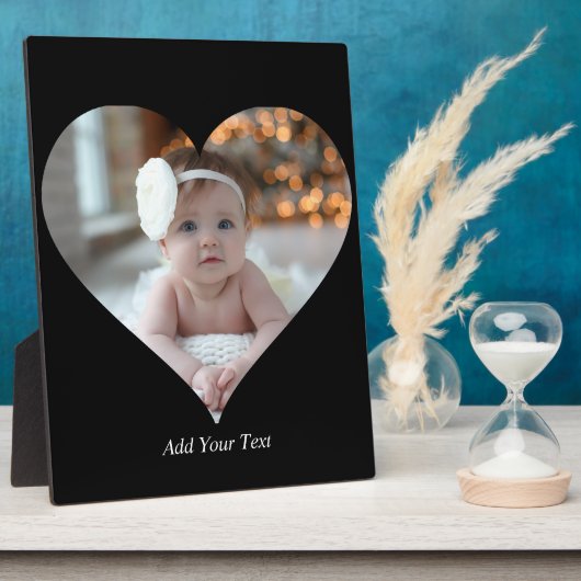 デザインあなた独身の自身のハート形の写真 フォトプラーク (側面)