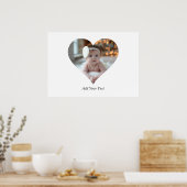 デザインあなた独身の自身のハート形の写真 ポスター (キッチン)