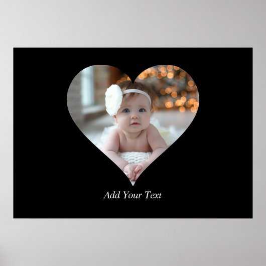 デザインあなた独身の自身のハート形の写真 ポスター (正面)