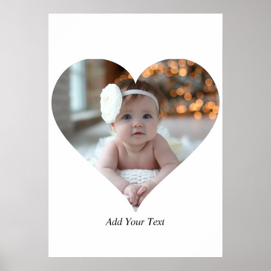 デザインあなた独身の自身のハート形の写真 ポスター (正面)
