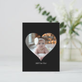 デザインあなた独身の自身のハート形の写真 ポストカード (スタンド正面)